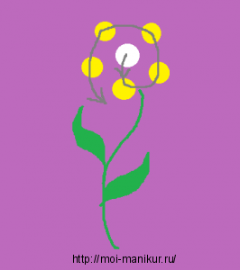 Схема рисунка иголкой "Полевой цветок"