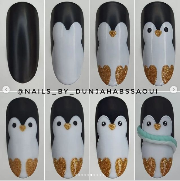 пингвины на ногтях 2022